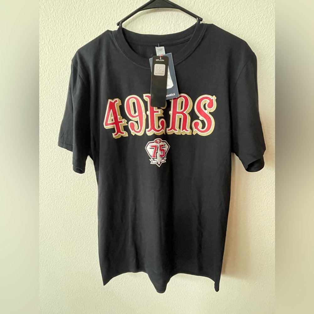 San Francisco 49ers 75th Anniversary short sleeve t-shirt black Medium